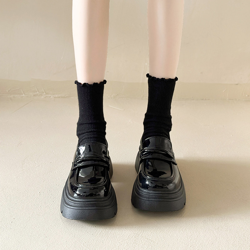 白色高级乐福鞋女2025春季新款厚底小个子增高单鞋法式百搭小皮鞋,淘宝优惠券,粉丝福利购,淘宝优惠卷