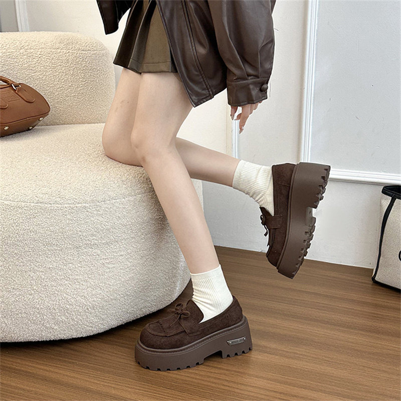 法式气质乐福鞋女2026春季新款厚底增高小个子单鞋时尚百搭勃肯鞋,淘宝优惠券,粉丝福利购,淘宝优惠卷