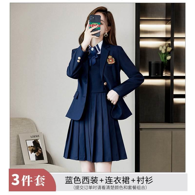 AL77277英伦中院风校学服套装高学生制女百褶裙服技校班服幼师西-图2