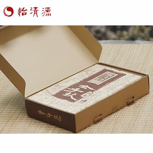 正品2019年怡清源金手筑金花茯砖茶陈年茯茶一级特产黑茶湖南安化 - 图1