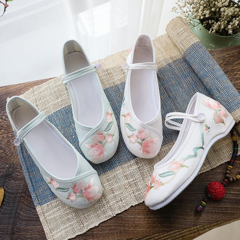 新款汉服鞋古风绣花鞋女古装老北京布鞋民族风内增鞋高平底舞蹈鞋,淘宝优惠券,粉丝福利购,淘宝优惠卷