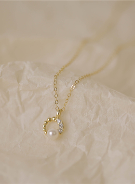 925纯银女珍珠项链锁骨链