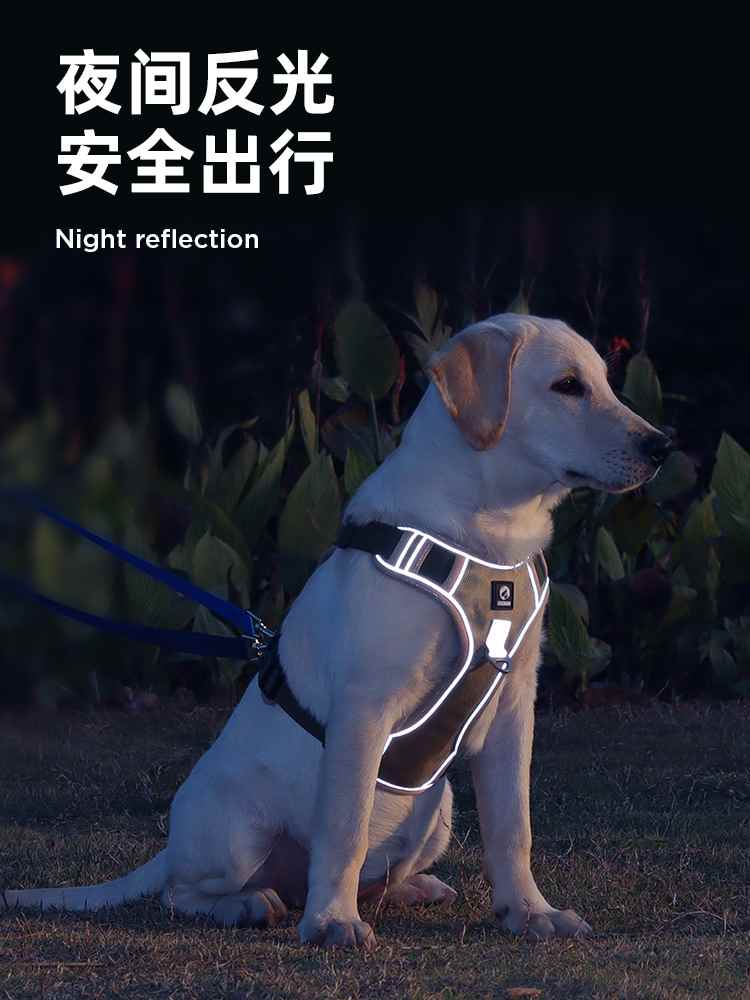 狗狗牵引绳中型大型犬狗链子遛狗背心式狗绳子金毛拉布拉多胸背带 - 图2