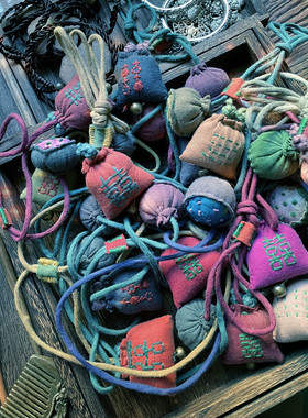 棉麻服装配饰挂件老布项链手绣