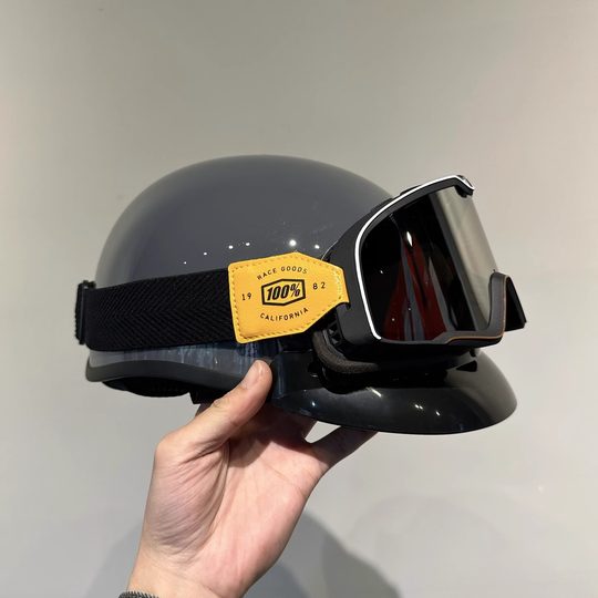 日式电动摩托车复古安全帽防晒可乐夏季男女士姜戈3C机车瓢半头盔