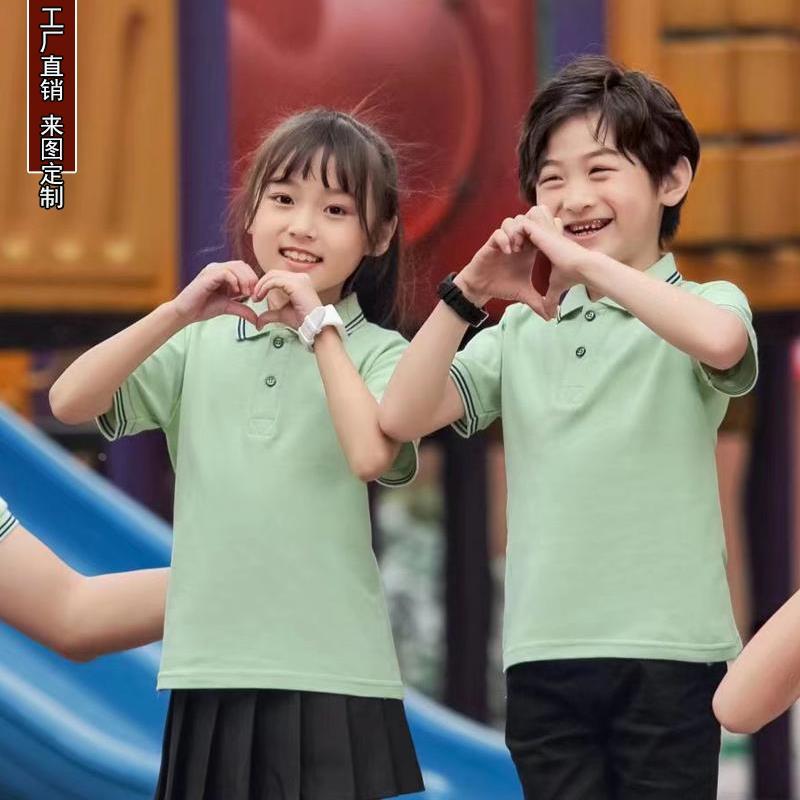 夏季儿童翻领T恤定制夏令营小学生活动团体服班服短袖POLO衫印字 - 图2