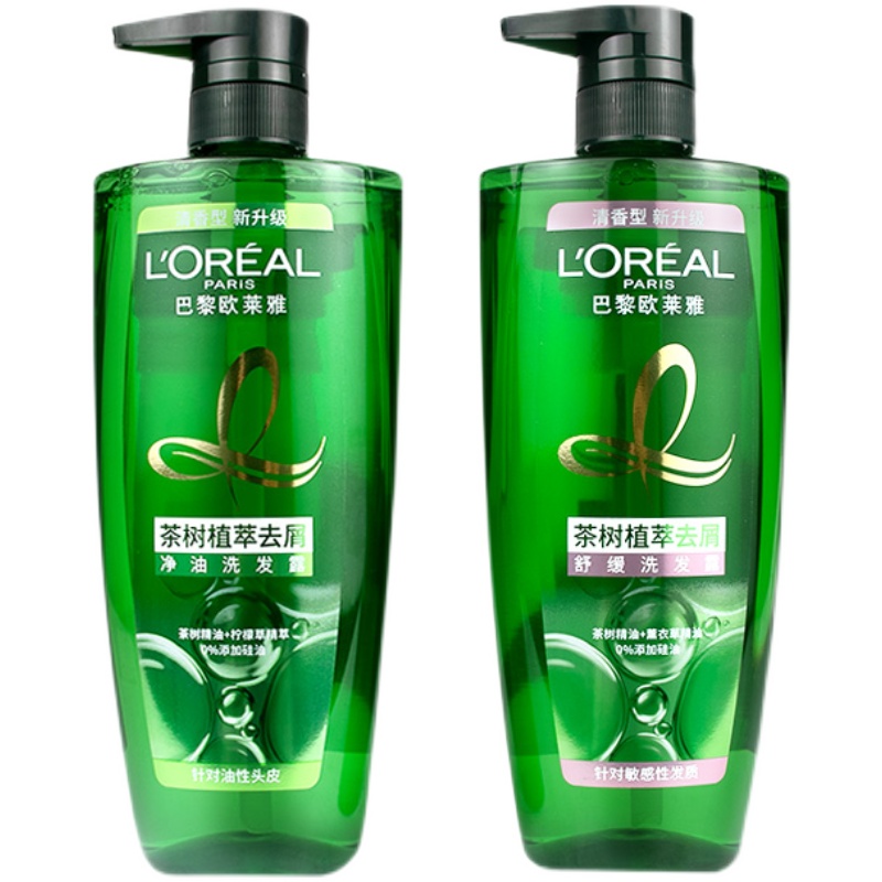 巴黎欧莱雅洗发水女控油蓬松去头屑止痒去油茶树植萃洗发露男士 - 图3