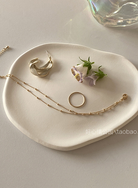 陶瓷素胚不规则置物盘首饰收纳盘