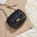 Весенняя сумка для телефона, белая сумка на одно плечо, цепь, из натуральной кожи, в стиле Шанель, на цепочке