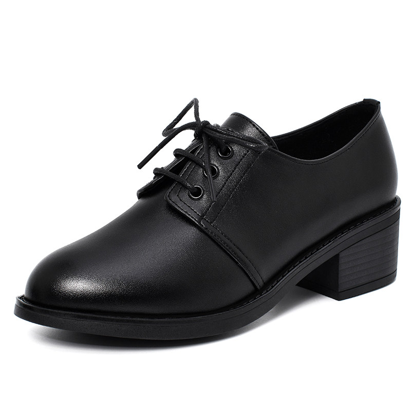 春秋季新款女鞋真皮单鞋粗跟英伦软底休闲中年女士皮鞋妈妈工作鞋,淘宝优惠券,粉丝福利购,淘宝优惠卷