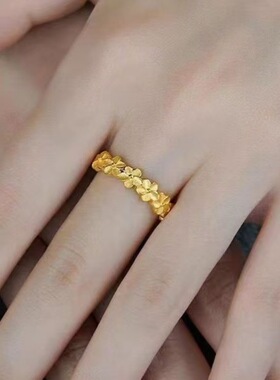 新款桔梗花金色简约戒指