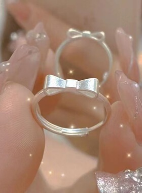 磨砂蝴蝶结戒指女夏新款