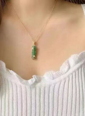 新款绿竹节金色O字链3