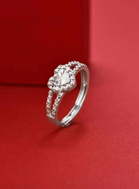 时尚心形活口银戒3151