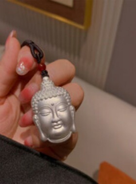 银色佛头吊坠本命佛男女通用