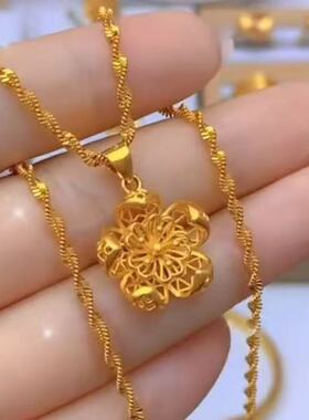 金色镂空莲花水波链54