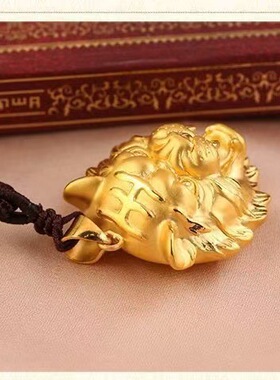 新款金色虎头吊坠男20