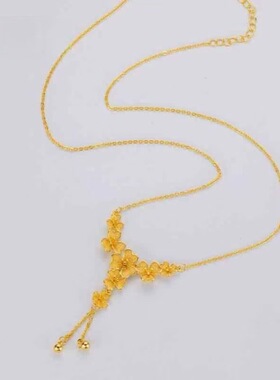 金色花朵锁骨链203432