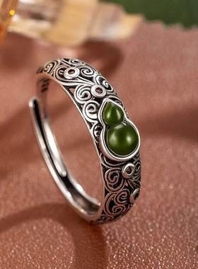 新中式祥云葫芦可调节戒指女小众轻奢高级感民族风复古百搭指环