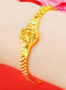 福字金色花朵手表链女款高级感