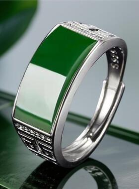 合金戒指时尚绿色男士款