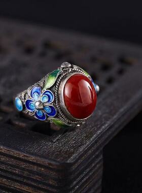 合金戒指古风花丝镶嵌烧