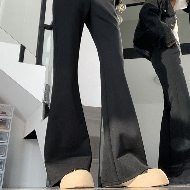 麋鹿少女秋冬加绒大码女装微喇裤高级感垂坠感西装裤显瘦喇叭裤子,淘宝优惠券,粉丝福利购,淘宝优惠卷