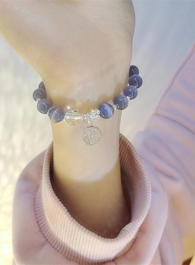 五年老店原创设计紫色猫眼石手串