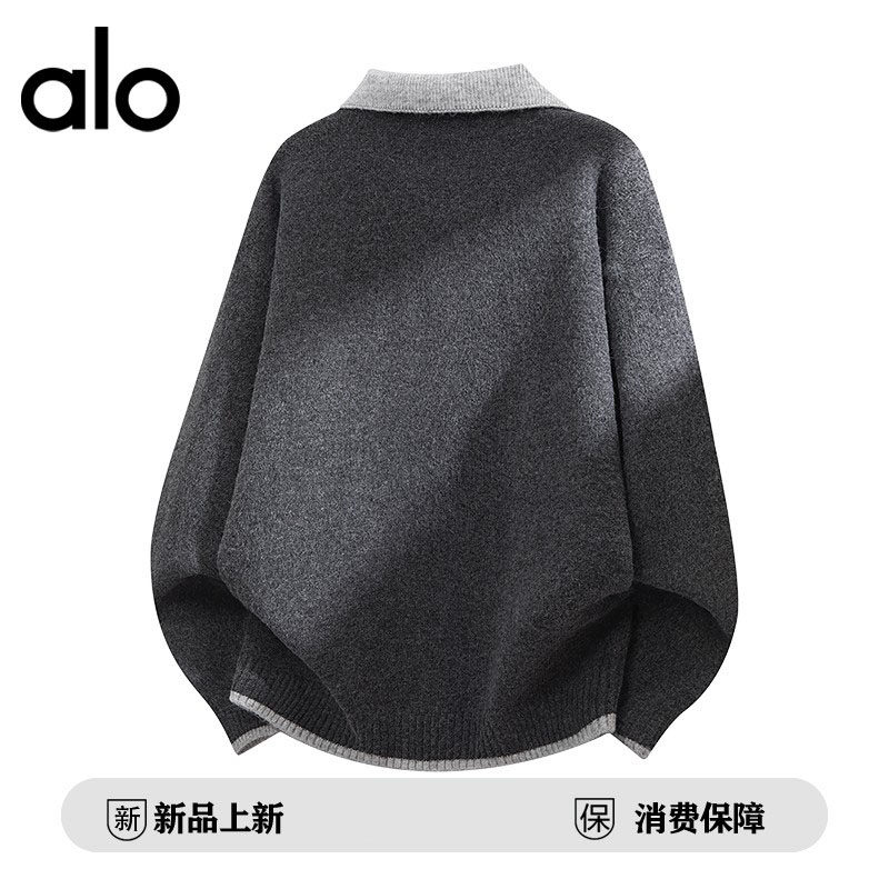 官方奥特莱斯品牌折扣 情侣假两件翻领毛衣男慵懒风打底针织衫,淘宝优惠券,粉丝福利购,淘宝优惠卷