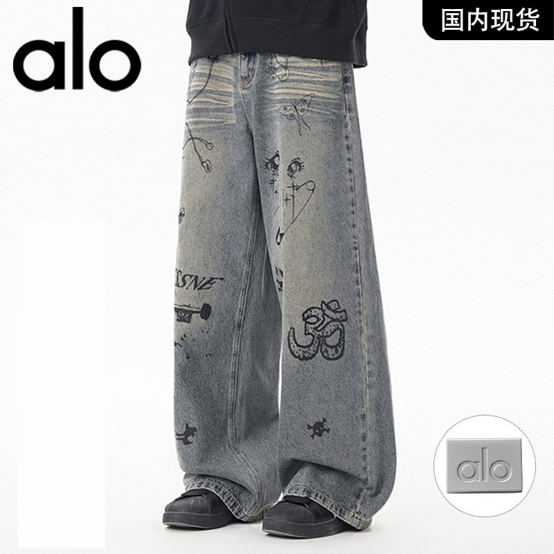 官方奥特莱斯品牌折扣 2026春季新款潮流时尚图案重磅男牛仔裤,淘宝优惠券,粉丝福利购,淘宝优惠卷