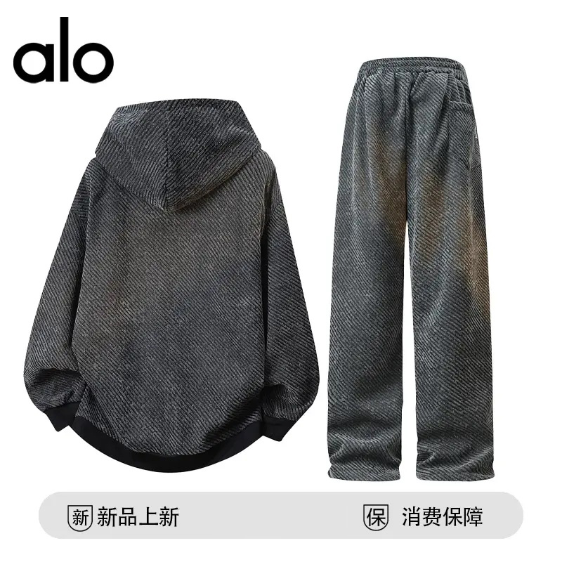 官方奥特莱斯】品牌折扣 秋季连帽休闲套装潮流宽松两件套男 - 图2