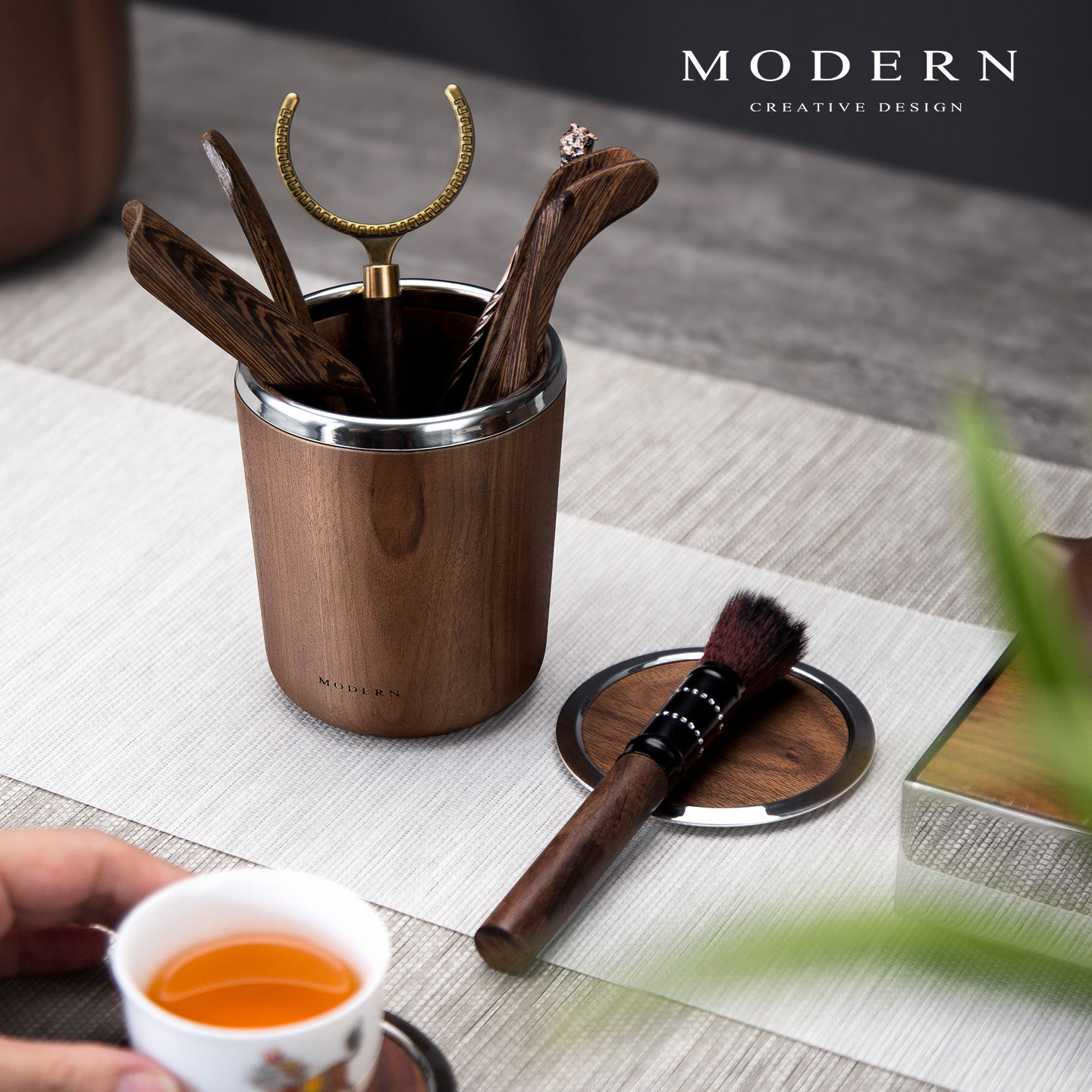 摩登MODERN原创轻奢如意系茶具茶艺泡茶茶勺茶针养壶笔收纳筒配件,淘宝优惠券,粉丝福利购,淘宝优惠卷