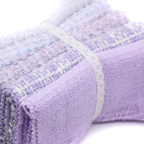 浅紫色系小香风圈圈呢半米 春秋粗纺外套面料 娃衣手工DIY布料 - 图2