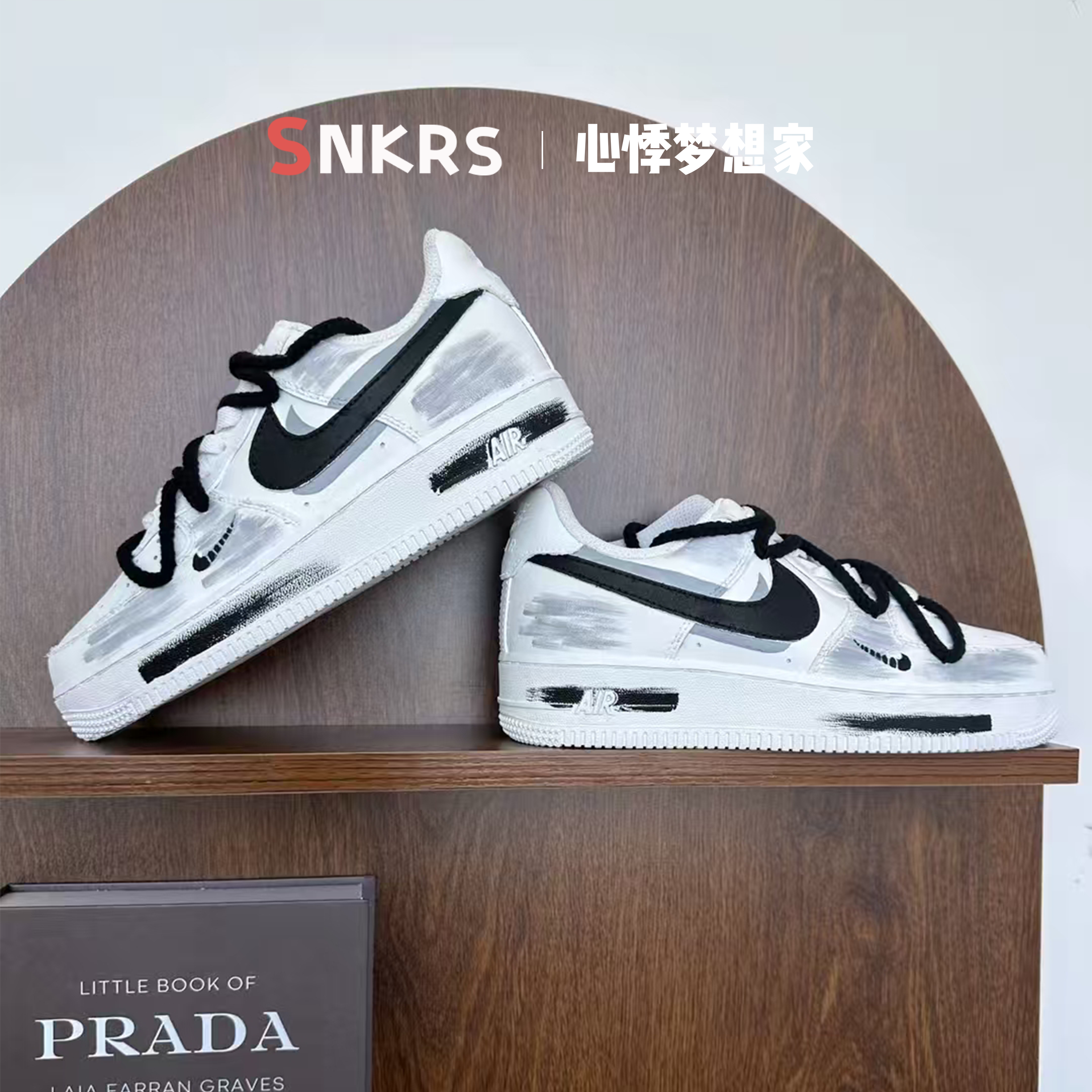 球鞋定制Nike Air Force 1 AF1空军一号手绘断裂解构低帮板鞋,淘宝优惠券,粉丝福利购,淘宝优惠卷