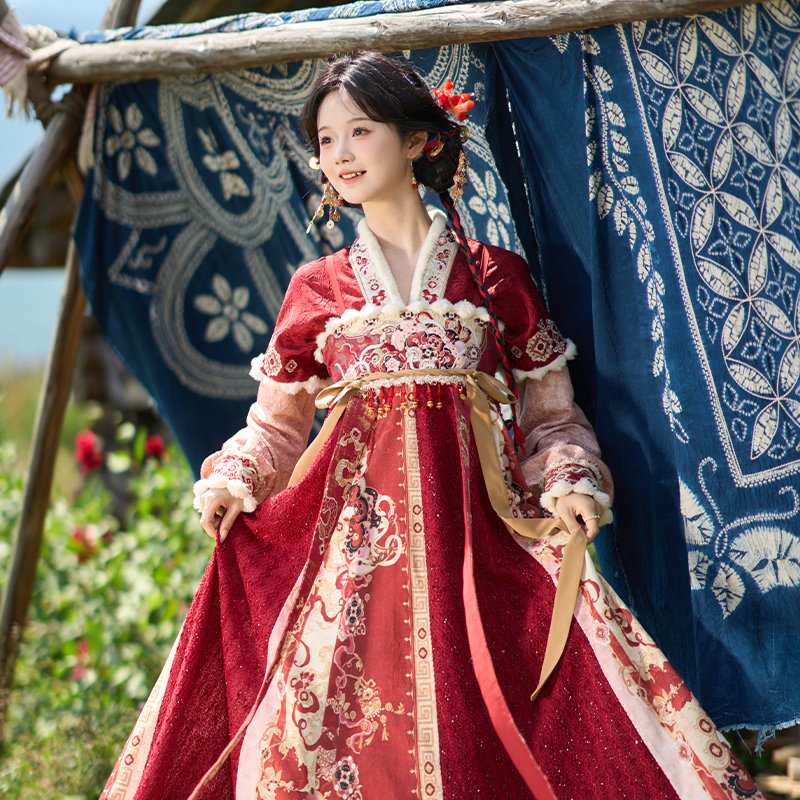 十三余小豆蔻儿[灵蛇小财神]拜年蛇年过年服吊带裙套装改良汉服冬