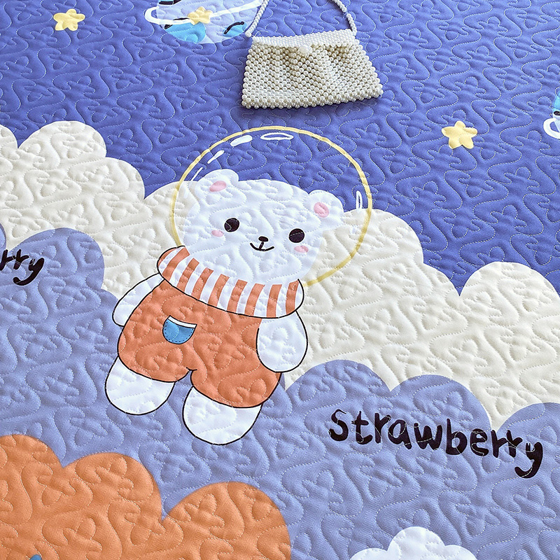 加厚床裙花边加厚床单三件套夹棉缝纫床盖单件榻榻米床垫防滑垫子 - 图2