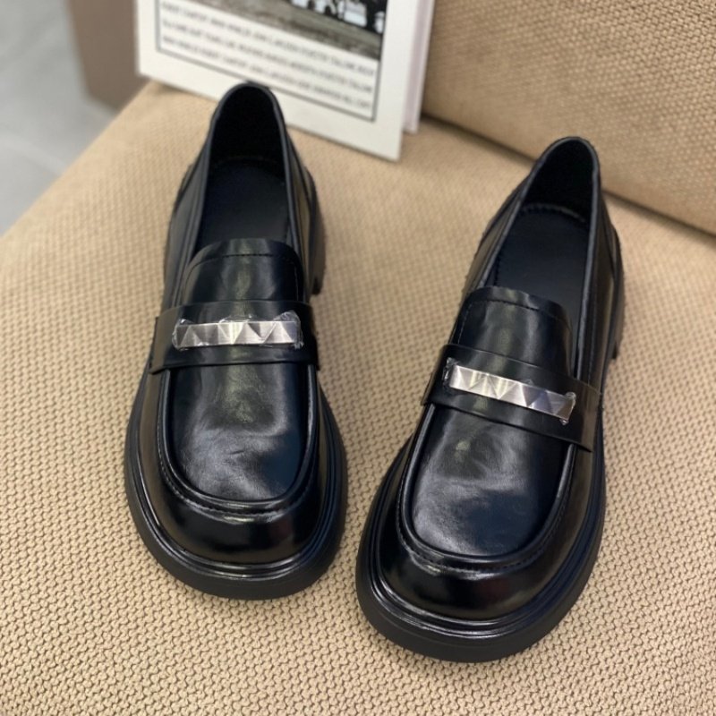 韩版厚底乐福鞋女2026春季一脚蹬懒人圆头粗跟深口单鞋百搭中跟女,淘宝优惠券,粉丝福利购,淘宝优惠卷