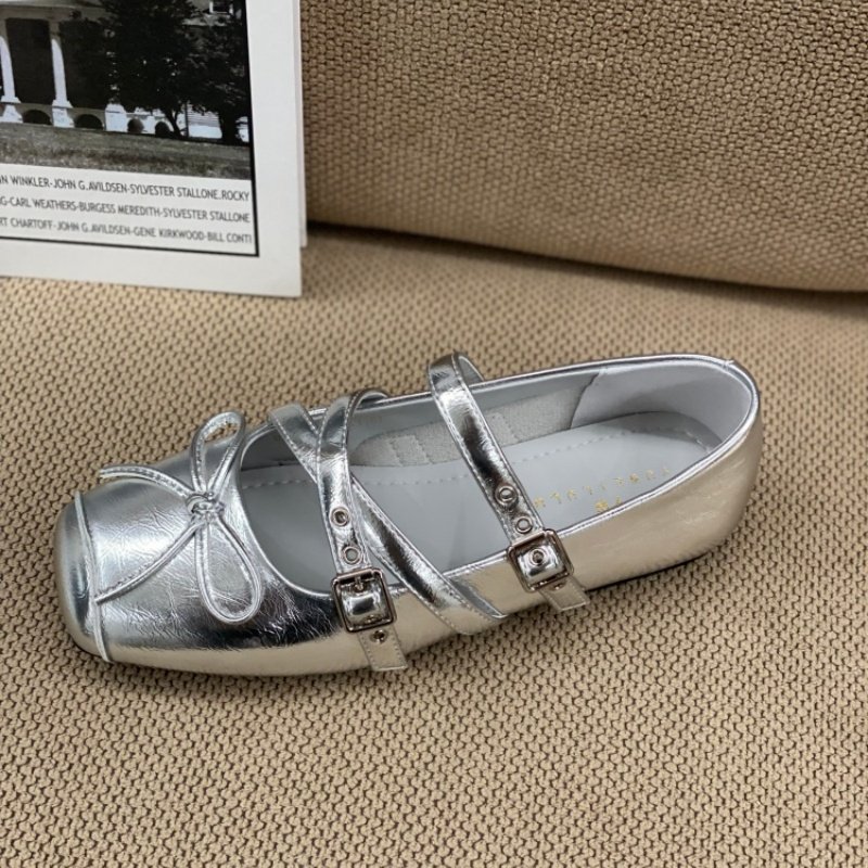 方头芭蕾舞玛丽珍鞋女2026春季新款粗跟通勤风浅口平底蝴蝶结单鞋,淘宝优惠券,粉丝福利购,淘宝优惠卷