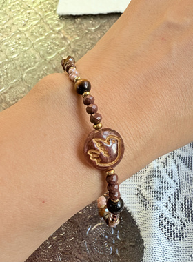 原野焦糖@原创复古美拉德风串珠秋冬项链手链巴洛克琉璃手串