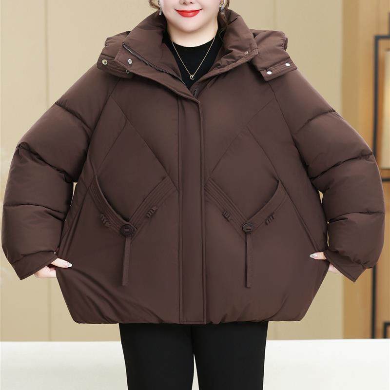 大码女装200斤妈妈冬装短款羽绒棉服保暖中老年人棉衣外套厚棉袄,淘宝优惠券,粉丝福利购,淘宝优惠卷