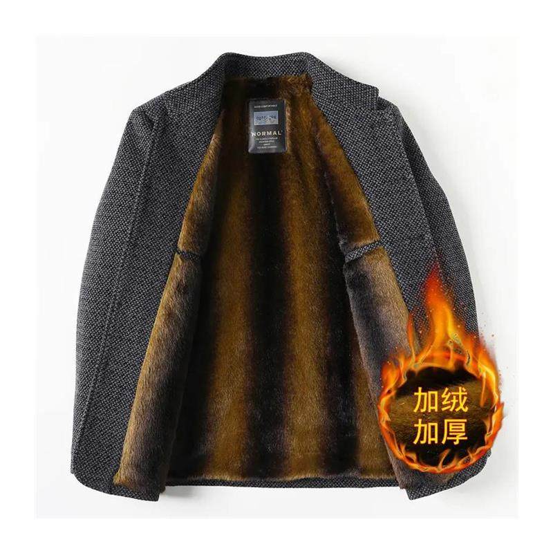 中年男士加绒外套秋冬爸爸装雪尼尔保暖夹克中老年人加厚毛呢衣服,淘宝优惠券,粉丝福利购,淘宝优惠卷