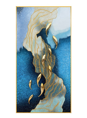 大芬村轻奢手绘油画装饰竖版挂画