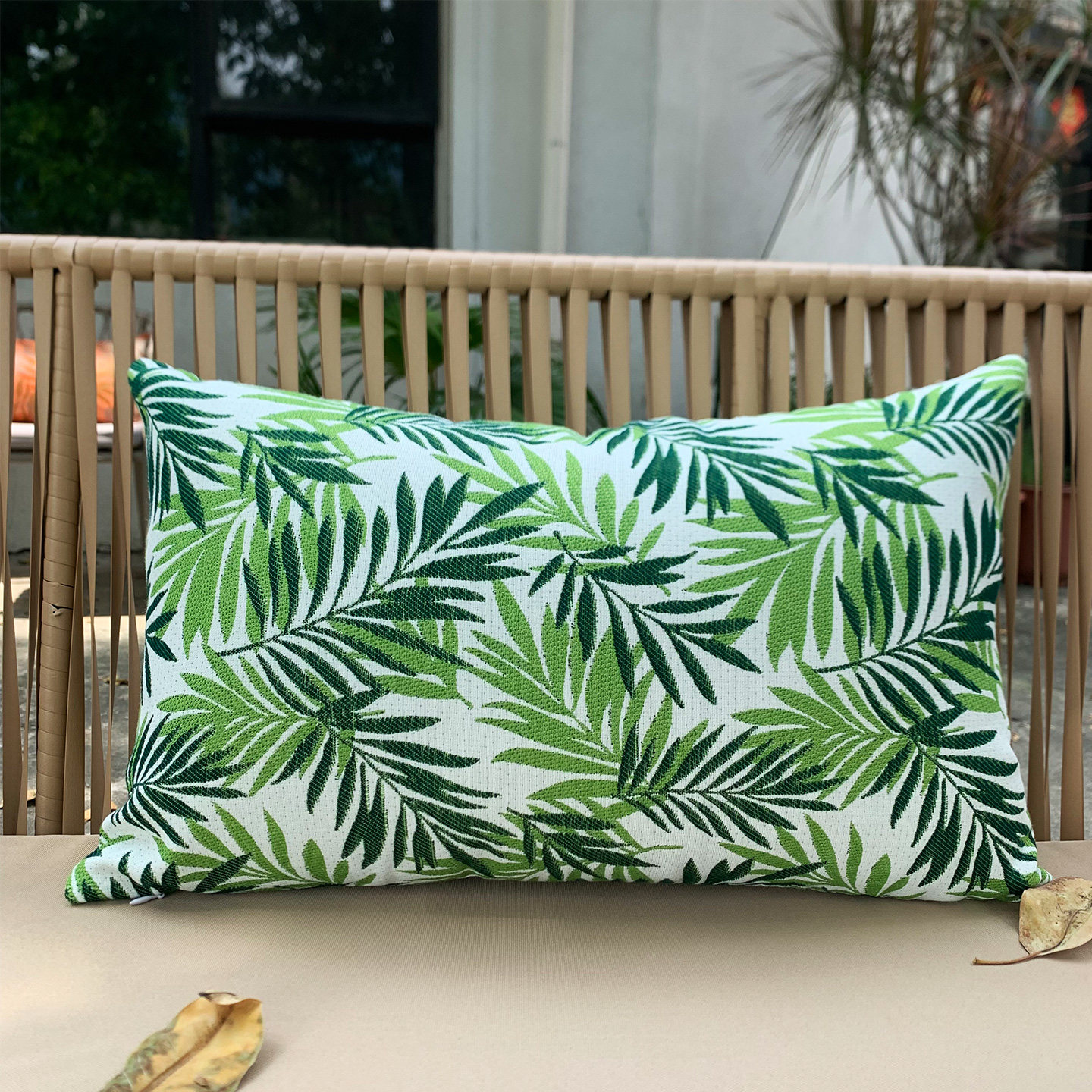 长方形防水防晒靠枕户外庭院露台沙发藤椅腰枕花卉条纹纯色靠垫,淘宝优惠券,粉丝福利购,淘宝优惠卷