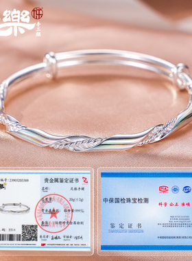 九乐足银999七彩麻花手镯