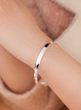 小众ins幸运银手镯送女女友礼物