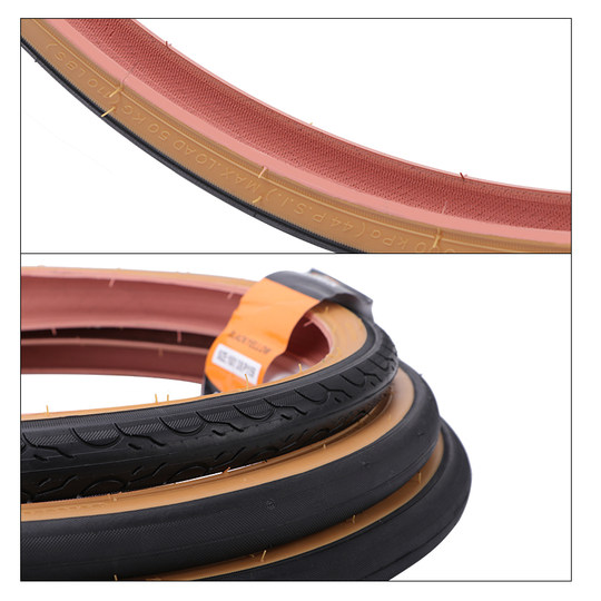 折叠车自行车黄边外胎349/406/451专用外胎20*1.35地滚阻光头轮胎