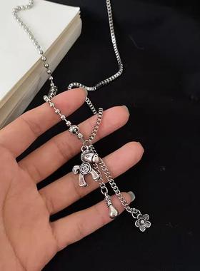 ins配饰复古长款嘻哈个性毛衣链