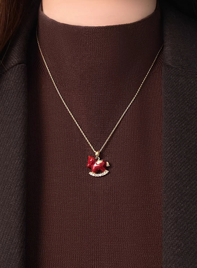 2025新款马上有钱小马毛衣链