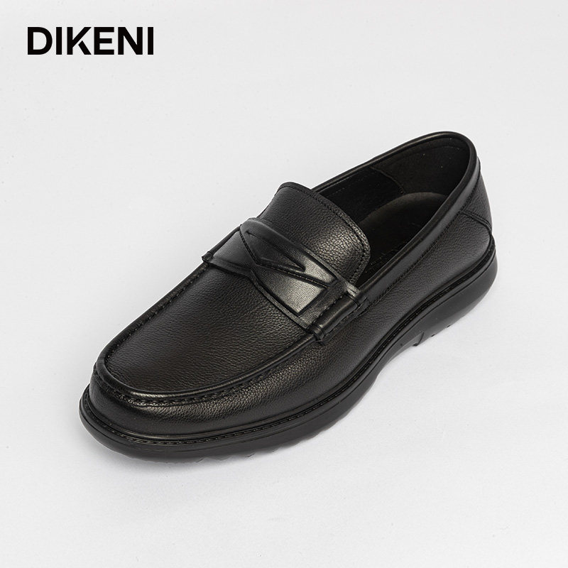 【高品质牛皮】迪柯尼男鞋舒适一脚蹬豆豆鞋休闲皮鞋,淘宝优惠券,粉丝福利购,淘宝优惠卷