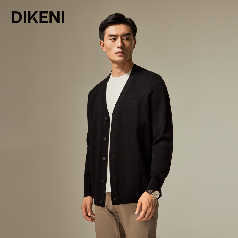 迪柯尼高端男装毛衣针织开衫秋冬新品简约百搭通勤羊毛外套,淘宝优惠券,粉丝福利购,淘宝优惠卷